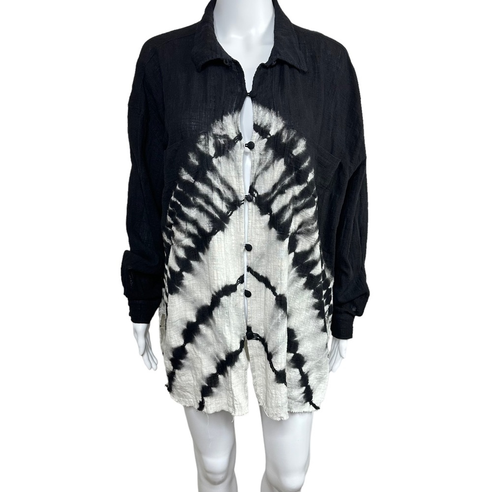 One Teaspoon Hand Printed Button Down Long Sleeve… - image 7